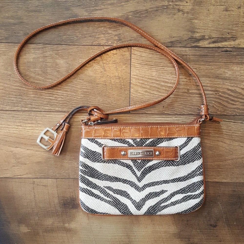 Ellen Tracy Zebra print Crossbody bag
